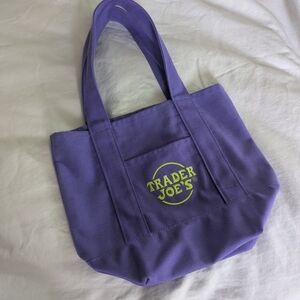 Trader Joe's Purple Canvas Tote Bag